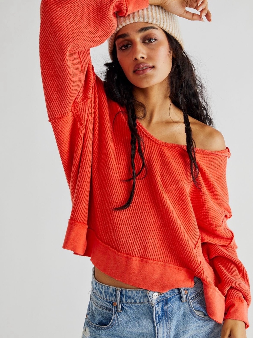 Free People We The Free Buttercup Thermal Persimmon Size Small